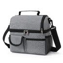 Axyaa Double Layer Oxford Cloth Tote Lunch Bag with Shoulder Strap for School and Office