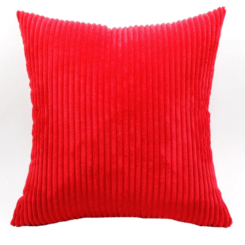 Axyaa Soft Corduroy Cushion Cover Striped Throw Pillow Case for Home Decor