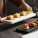 Axya Ceramic Sushi Dessert Plate Set Household Tableware Solid Color Rectangular Crafted Plate