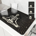 Axyaa Skull Astrology Kitchen Drying Mat - Quick Dry, Anti-Slip & Absorbent Drain Pad