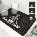 Axyaa Skull Astrology Kitchen Drying Mat - Quick Dry, Anti-Slip & Absorbent Drain Pad