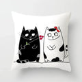 Axyaa Cat Sofa Pillow Cover - Cartoon Style Home Decor Pillowcase