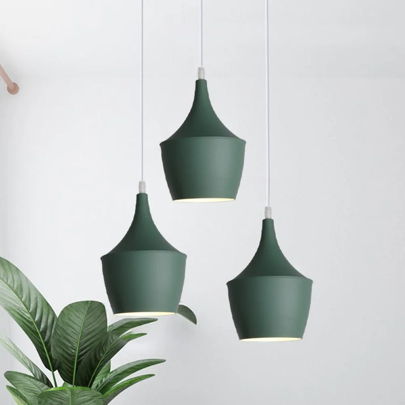 Nordic Aluminum Pendant Lights Wood Hanging Lamps by Axyaa.