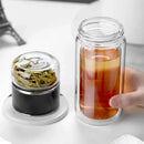 Axya Double Layer Glass Tea Infuser Tumbler - 390ML