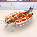 Axya Grilled Fish Plate Set | Oval Tray, Alcohol Heater, Egg-shaped Heating Plate