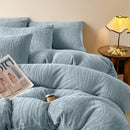 Axyaa Winter Fleece 4-Piece Bedding Set in Solid Color Milk Fleece - Thick & Warm
