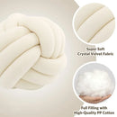 Axyaa Handmade Velvet Knot Throw Pillow for Home Sofa Bed Chair