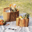 Axyaa Wicker Picnic Basket Tote Handle Storage Rustic Life Shopping Organizer