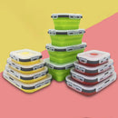 Axyaa Silicone Folding Lunch Box: Food Grade, Portable, Microwave Safe, Outdoor & Travel Friendly
