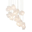 Axyaa Glass Design Chandelier Ceiling Light in Black White Pink