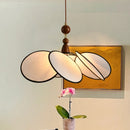 Axyaa Retro Petal Fabric Chandeliers - Elegant Wood Pendant Lights for Home Decor