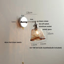 Axyaa Iron Rotate LED Wall Light, Nordic Modern Glass Bedside Lamp