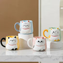 Axyaa 3D Embossed Cat Ceramic Mug 500ml - Cute Novelty Gift for Home
