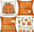Axyaa Buffalo Check Print Linen Pillow Cover 45x45 for Fall Thanksgiving Decor
