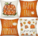 Axyaa Buffalo Check Print Linen Pillow Cover 45x45 for Fall Thanksgiving Decor