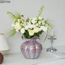 Axyaa Glass Vase: Pumpkin Flower Bud Shape Plant Pots for Table Decor
