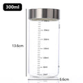 Axyaa Glass Seal Jar Portable Scale Liquid Storage Cup