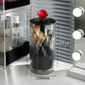 Axyaa Makeup Brush Holder with Dustproof Lid - Vanity Organizer for Cosmetic Storage
