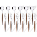 Axyaa Brown Gold Stainless Steel Tea Fork Spoon Set of 12 Kitchen Accessories