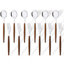 Axyaa Brown Gold Stainless Steel Tea Fork Spoon Set of 12 Kitchen Accessories
