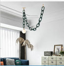 Axyaa Modern Glass Chain Chandelier Swagged Hanging Light Colorful Suspension Luminaire