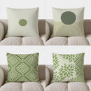 Axyaa Green Circle Pattern Throw Pillow Cover for Sofa, Bedroom, Car