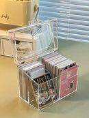 Axyaa Acrylic Card Storage Box for Popmart Cards - Small, Transparent, Self-Printed Organizer