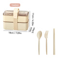 Axyaa Large Capacity Double-Layer Lunch Box with Tableware - Heatable Bento Box