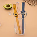 Axyaa Glass Boba Straws - Set of 12 Wide Clear Reusable Smoothie Straws