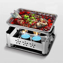 Axya Stainless Steel Fish Grill Tray: Commercial Grade Korean BBQ Alcohol Grill Pot