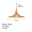 Axyaa Vintage Rattan Pendant Chandelier for Bedroom & Dining Room