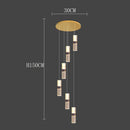 Axyaa Crystal Chandelier Stair Pendant Living Room Light Modern Interior Lighting