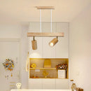 Axyaa Wooden Pendant Light: Adjustable LED Spotlight for Restaurant, Living Room, Bedroom