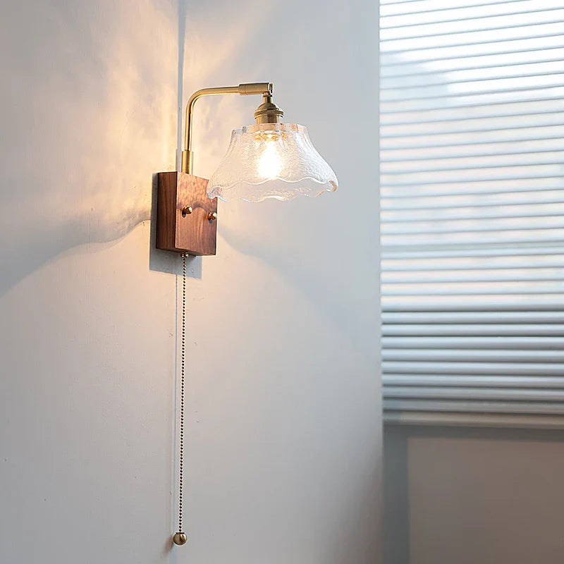 Axyaa Clear Glass LED Wall Light Fixture for Modern Nordic Design