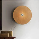 Axyaa Retro Bamboo Rattan Wall Lamp for Living Room Bedroom Handmade Loft Lighting