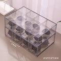 Axyaa Acrylic Glasses Storage Box | Stackable Drawer Display Stand | Multi-Grid Organizer