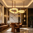Axyaa Marble Chandelier: Spanish Marble Pendant Lights for Kitchen, Living Room, Loft