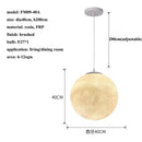Axyaa Moon Led Pendant Chandelier for Living Room Kitchen Bedroom; Modern Wabi-Sabi Luminaire