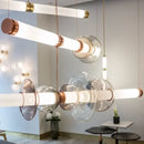 Axyaa Glass LED Tube Light Chandelier for Bedroom Kitchen Living Room