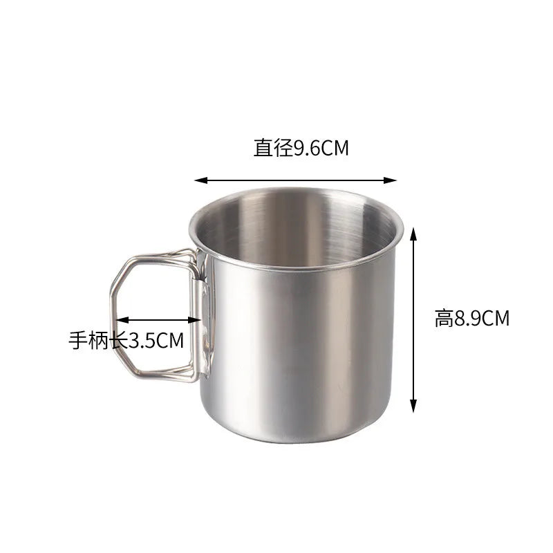 Axyaa Stainless Steel Foldable Beer Mug with Handle for Home, Travel, and Outdoor Picnics