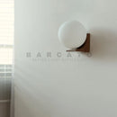 Axyaa Walnut Wood Glass Wall Sconces, Modern Wabi-sabi Design for Home Decor
