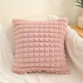 Axyaa Plush Rabbit Fur Throw Pillow Covers: Soft & Cozy Plaid Cushion Cases