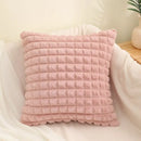 Axyaa Plush Rabbit Fur Throw Pillow Covers: Soft & Cozy Plaid Cushion Cases