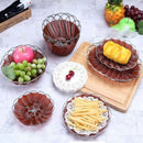 Axyaa Handwoven Fruit Platter: Plastic Imitation Vine, 10 Sizes, Brown Serving Basket