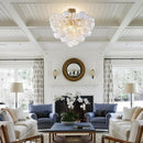 Axyaa Glass Chandelier LED for Bedroom, Hotel, and Home Decor