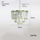 Axyaa Green Glass Chandelier for Living Room, Bedroom, Restaurant & Hotel