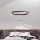 Axyaa Black Glass Ring Chandelier LED Pendant Light for Modern Nordic Home Decor