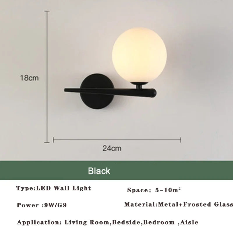 Axyaa Nordic LED Wall Lamp - Elegant Indoor Lighting for Bedroom & Living Room