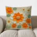 Axyaa Floral 3D Embossed Throw Pillow - Pattern Cushion Cover for Sofa, Bedroom, Car