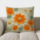 Axyaa Floral 3D Embossed Throw Pillow - Pattern Cushion Cover for Sofa, Bedroom, Car